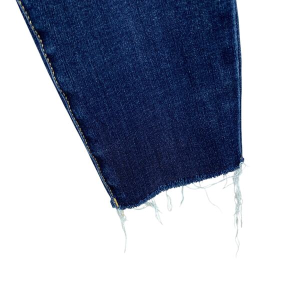 Banana Republic Mid Rise Skinny Jeans Dark Wash Stretchy Frayed Hem Women's 26 - Picture 4 of 9